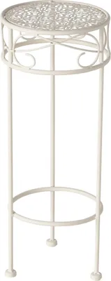 Immagine prodotto di Tavolino alto bianco in metallo Tavolino per telefono Tavolino per piante Portafiori Tavolino (tavolino centrale: 25 x 60 cm)
