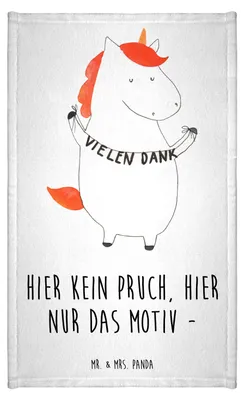 Produktbild von Mr. & Mrs. Panda Handtuch Einhorn Dankeschön - Weiß - Geschenk, Vielen Dank, gästetuch frottee, gäste wc, Gästehandtuch Bunt, Danksagung, Danke, baumwolle, Unicorn