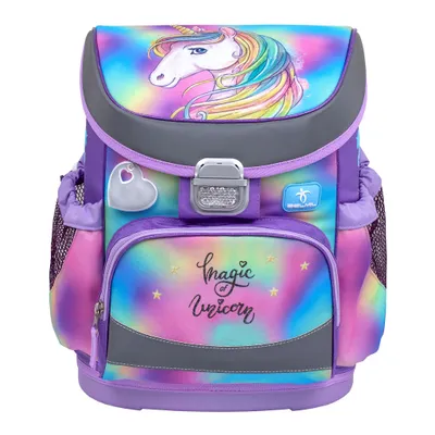 Belmil Mini-Fit ergonomisches Schulranzen-Set 4-teilig "Rainbow Unicorn" mit Brustgurt