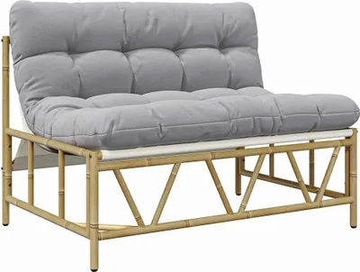 Produktbild von vidaXL Outdoor-Sitzplätze mit Kissen Hellgrau 110 x 74,5 x 71 cm Stahl