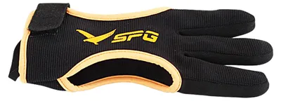 Produktbild von 1 Stück Bogenschießhandschuh mit 3 Fingern, verdickten Fingerspitzen, für linke und rechte Hand, universell geeignet für traditionelle Recurvebögen.