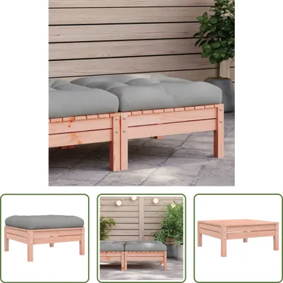 Produktbild von The Living Store Gartenhocker mit Kissen Massivholz Douglasie