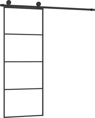 Obrázek produktu pro vidaXL Posuvné dveře s kováním 76x205 cm ESG sklo a hliník