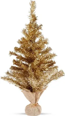 Produktbild von Künstlicher Weihnachtsbaum - 60 cm - Stabil - Kunststoff - Christbaum Gold mit Dekojute