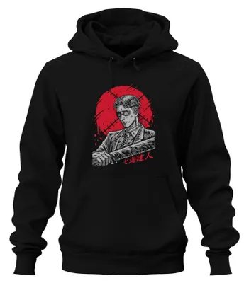 Produktbild von Samurai Katana Anime Yakuza Gentleman Blut Noir Steampunk Hoodie Kapuzenpullover, Schwarz, S
