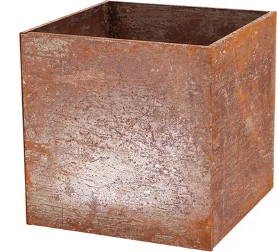 Produktbild von Moderner Pflanz Kübel Gefäß Hochbeet Edel Rost Rostig Corten Stahl eckig 40x40cm