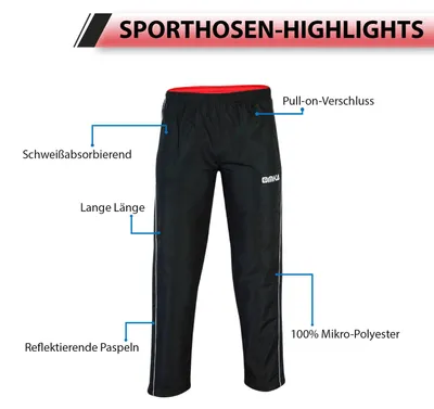 Produktbild von Präsentationshose Sporthose Jogginghose, Farbe:Schwarz, Größe:3XL
