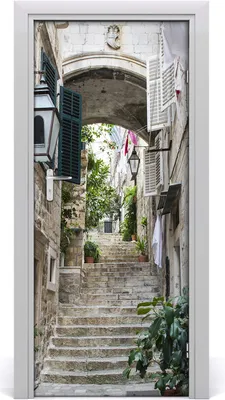 Produktbild von Tulup Türaufkleber 85x205 cm Dekorative Aufkleber Selbstklebend Wasserdichte Tapete Abnehmbar Schlafzimmer Wohnzimmer Wohnkultur - DOORS Straßen klebend Dubrovnik