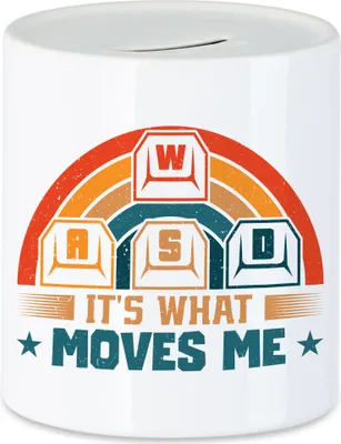 Produktbild von It's what moves me Spardose Gaming Zocker Tastatur Computerspiele Streaming