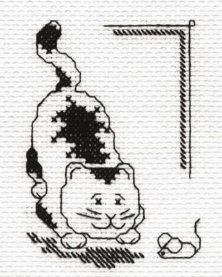 Image de Panna, set point de croix "chats - souris", 9,5x12cm, motif à compter
