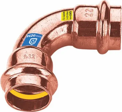 Obrázok produktu pre Sanpro tvarovka - lisovacie medené 90° koleno, veľkosť V 28
