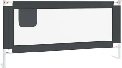 Image de vidaXL Barrière de sécurité pour lit de bébé gris foncé 190x25 cm Tissu