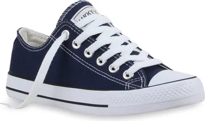 Produktbild von Mytrendshoe Damen Sneakers Sportschuhe Schnürer Schuhe 94237, Farbe: Dunkelblau Lucky, Größe: 38