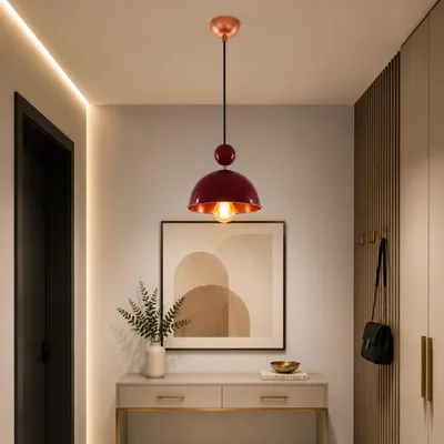 Produktbild von Opviq, Moderne Pendelleuchte, Burgunder, Ø21 H:10 cm, E27, 40W
