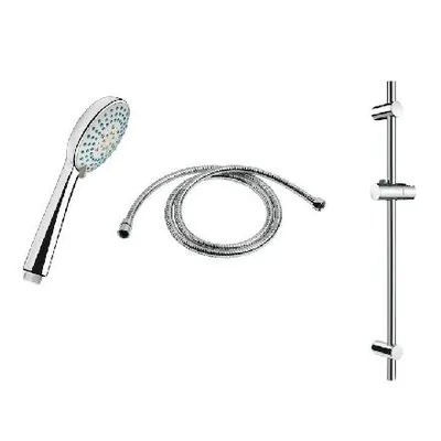 Immagine prodotto di Jika Rio - Set di soffioni doccia, 3 getti, asta e tubo flessibile 1,7 m, acciaio inox/cromo H3651R00043731