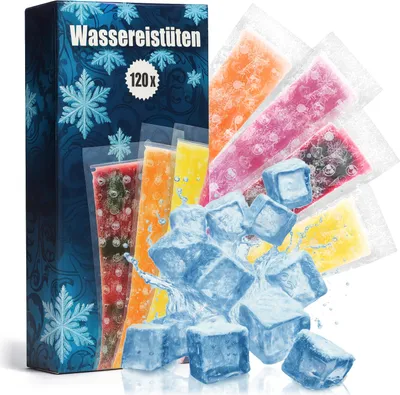 Produktbild von COM-FOUR® 120x Wassereistüten - Mini-Gefrierbeutel - Eisform je 80 ml