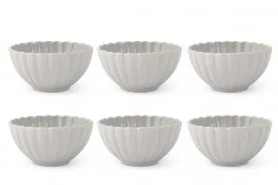 Produktbild von H&H Set mit 6 Schüsseln, Modell Lotus, Grau, 14 cm Durchmesser