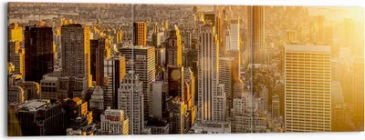 Produktbild von Bild auf Leinwand - Leinwandbild - New York Wolkenkratzer Manhattan - 150x50cm - Wand Bild - Wanddeko - Leinwanddruck - Bilder - Kunstdruck - Leinwand bilder - Wandkunst - CA150x50-2672