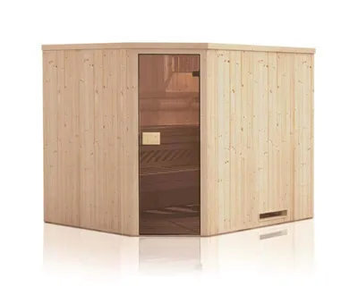 Produktbild von FinnTherm Innensauna Saunakabine Corner 2 Sitzbänke Wandstärke 40 mm