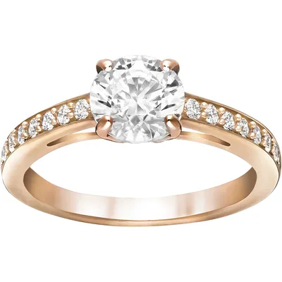 Produktbild von Swarovski Ring 5149218 Attract Round, weiss, rosé vergoldet
