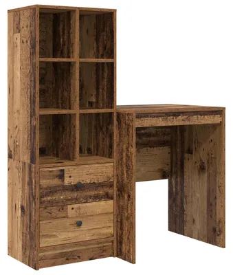 Imagen del producto de vidaXL Escritorio de madera reciclada, 105,5 x 50 x 127 cm, 2 unidades.