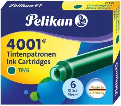 Zdjęcie produktu dla Wkład atramentowy 4001 TP/6, ciemnozielony, etui z 6 wkładami, opakowanie zawierające 10 sztuk