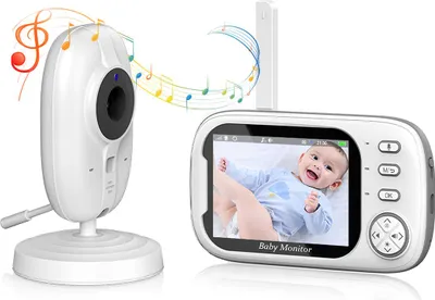 Produktbild von Babyphone, Baby-Monitor mit 3,5-Zoll LCD, Nachtsicht, Temperaturüberwachung, VOX-Sprachaktivierung, Wiegenlied, Zwei-Wege-Kommunikation