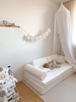Image de Banc de jeu Montessori Confort - Bouclé Blanc