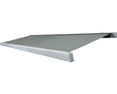 Produktbild von Kassettenmarkise Levante 2,5x1,5 Stoff Uni grau Gestell RAL 9006 weißaluminium inkl. Motor, Fernbedienung und indirekter