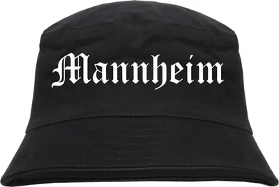Produktbild von Mannheim Fischerhut - Altdeutsch - bedruckt - Bucket Hat Anglerhut Hut Schwarz L/XL