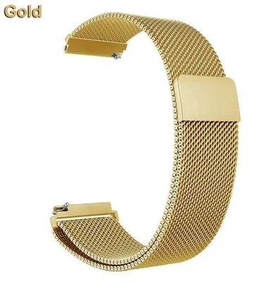 Image de Bracelet Milanese pour montre connectée - Huawei Watch GT5 - 46 mm/41 mm - Fermeture magnétique - Acier inoxydable - 22 mm - Or