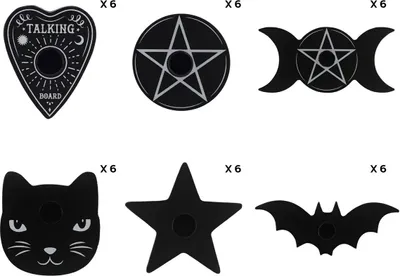 Produktbild von Something Different - Kerzenhalter "Black Magic Spell", Myrrhe 36er-Pack SD5758 (Einheitsgröße) (Schwarz)