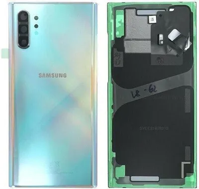 Produktbild von Original Akkudeckel Backcover Batterie Deckel inkl. Kameraglas Aura Glow / Silber Für Samsung Galaxy Note 10+ SM-N975F & Werkzeug