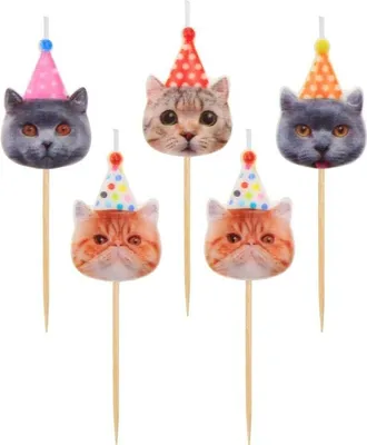 Produktbild von Kerzen für Kuchen 5pcs Katzen - Godan