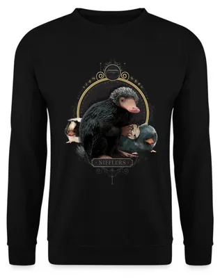 Produktbild von Spreadshirt Phantastische Tierwesen Nifflers Uni Pullover, M, Schwarz
