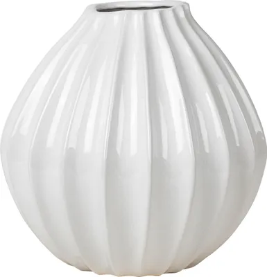 Produktbild von Broste Copenhagen WIDE Vase L Keramik Ivory 30 cm