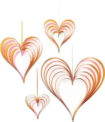Produktbild von Oblique Unique 4 Deckenhänger Herz Girlanden Hochzeit JGA Party Feier Deko - DIY - rosa gold