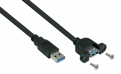 Image de kabelmeister USB3.0 Verläng. A St.-A Einbau UL schwarz 0,3m