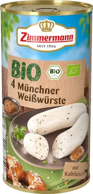 Image de ZimmermannSaucisses blanches de Munich 4 pièces ATG 250g boîte 597g