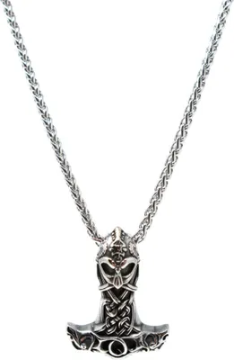 Produktbild von Lederkette Edelstahl 316 THORSHAMMER 60 cm Silber Edelstahlkette