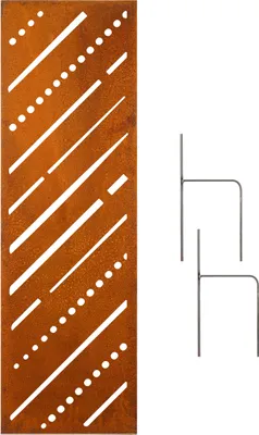 Produktbild von Edelrost Garten Sichtschutz, Wand, Rost, Sichtschutzwand Metall 160x50 cm, modern, Streifen, Abstract, Gartendeko, Deko, Schild