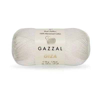 Produktbild von Gazzal Giza 2451 Strickwolle Häkelwolle Baumwollgarn 50 g 125 m Ecru Cremeweiß