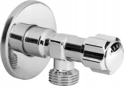 Obrázek produktu pro Úhlový ventil 1/2" x 3/8" (DN15 x DN10) Chromovaný s rozetou Úhlový ventil DD130