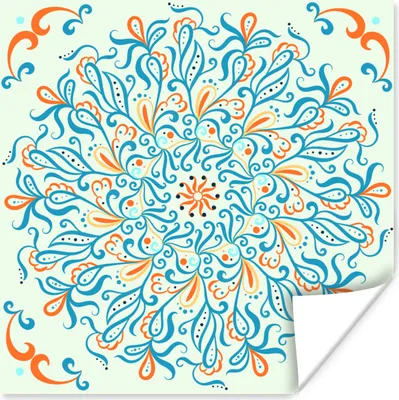 Produktbild von MuchoWow® Poster Mandala - Quadrat - Muster 50x50 cm - Wohnzimmerdekoration