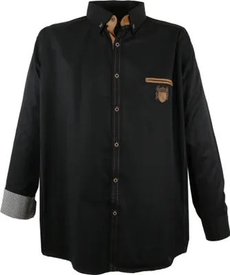 Produktbild von Lavecchia Herren Langarmhemd 1980 (Dark-Black, 3XL)
