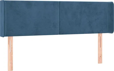 Produktbild von vidaXL Kopfteil mit Ohren Dunkelblau 147x16x78/88 cm Samt
