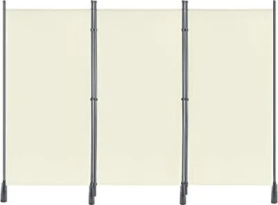 Produktbild von NAIZY Paravent Flexibel Verstellbar 275 x 180 cm 3 Teilig Raumteiler Sichtschutz Anthrazit Raumteiler Stellwand Beige