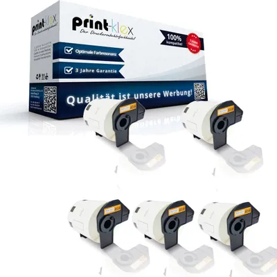 A product shot of multiple label rolls and their packaging.