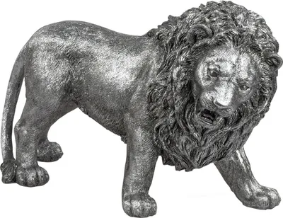 Produktbild von Deko Löwe Katze Silber Leopard Skulptur Afrika Tier Figur Tiger Panther Objekt