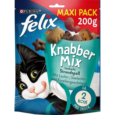 Produktbild von FELIX KnabberMix Strandspaß, Knuspriger Katzensnackmit 200g Beutel (1er Pack (1 x 200g))